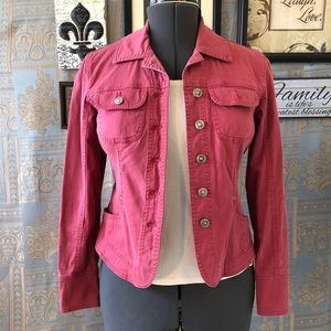 Live a Little rose color stretch jean jacket S